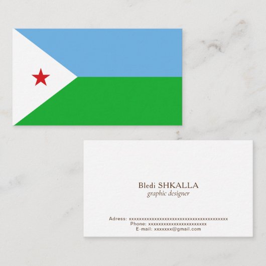 ジブチ国旗 名刺 (正面/裏面)