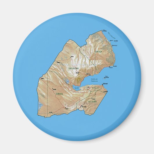 ジブチ地図マグネット マグネット (正面)