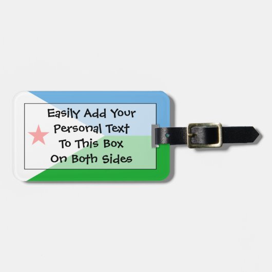 ジブチ簡単ID個人用フラグ ラゲッジタグ (正面横)