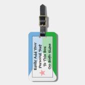 ジブチ簡単ID個人用フラグ ラゲッジタグ (正面縦)