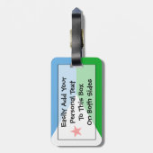 ジブチ簡単ID個人用フラグ ラゲッジタグ (裏面縦)