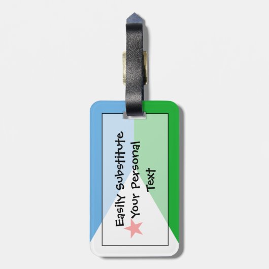 ジブチ簡単ID個人用フラグ ラゲッジタグ (裏面縦)