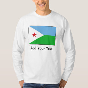 ジブチ- Djiboutian旗 Tシャツ