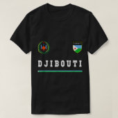 ジブチSportサッカージャージーティー国旗のサッカー Tシャツ (デザイン正面)