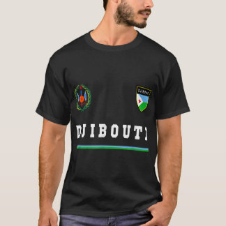 ジブチSportサッカージャージーティー国旗のサッカー Tシャツ