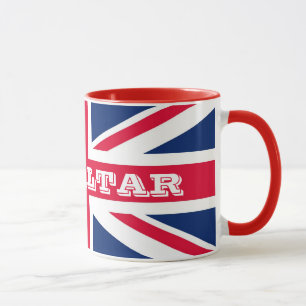 ジブラルタルのはっきりしたな文字が付いているイギリスの旗 マグカップ