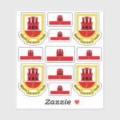 ジブラルタルのシンボル/腕と旗のコート シール (シート)