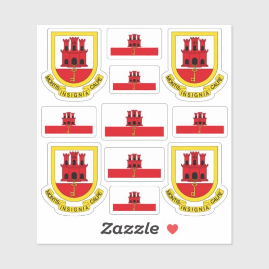 ジブラルタルのシンボル/腕と旗のコート シール (シート)