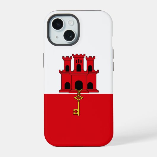 ジブラルタルの旗 iPhone 15ケース (裏面)