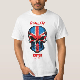ジブラルタルイギリス米国東部標準時刻の1704年のスカルのTシャツ Tシャツ