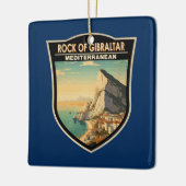 ジブラルタルトラベルアートヴィンテージ セラミックオーナメント (左)