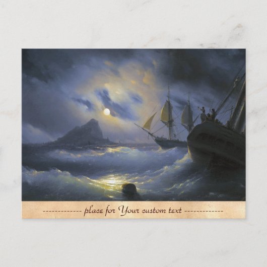 ジブラルタルバイナイトイワンAivasovsky海 ポストカード (正面)