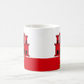 ジブラルタル国旗のセラミックマグカップ コーヒーマグカップ (中央)