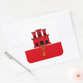 ジブラルタル国旗。イギリス、イギリス海外 スクエアシール (封筒)