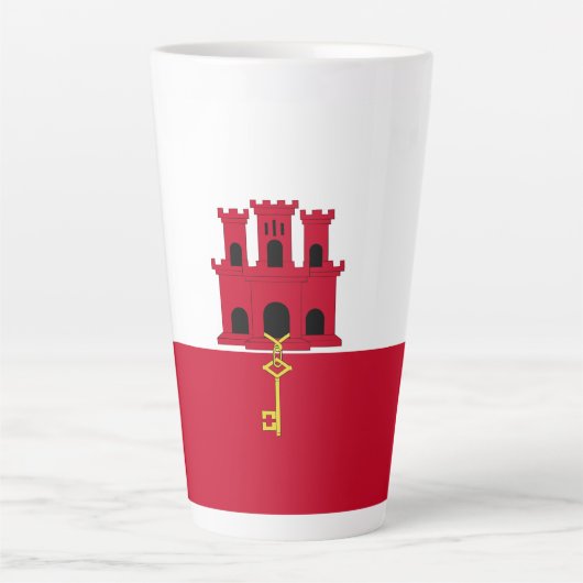 ジブラルタル国旗 カフェラテマグ (正面)