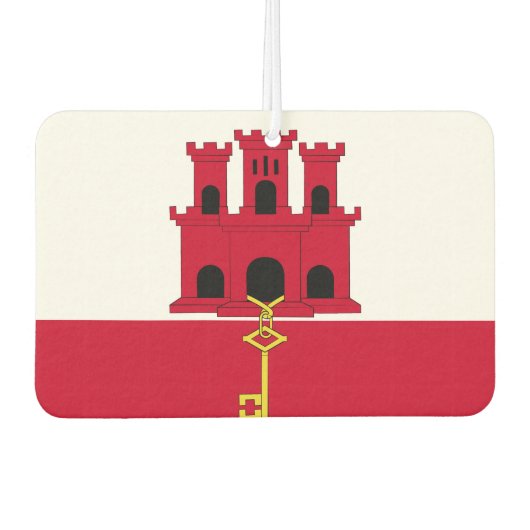 ジブラルタル国旗 カーエアーフレッシュナー (正面)