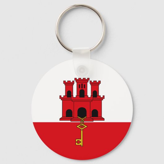 ジブラルタル国旗 キーホルダー (正面)