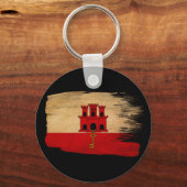 ジブラルタル国旗 キーホルダー (正面)