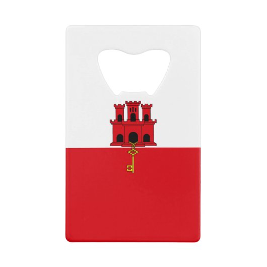 ジブラルタル国旗 クレジットカード栓抜き (正面)
