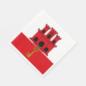 ジブラルタル国旗 スタンダードランチョンナプキン (角)