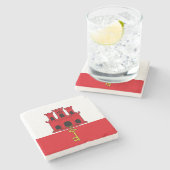 ジブラルタル国旗 ストーンコースター (横)