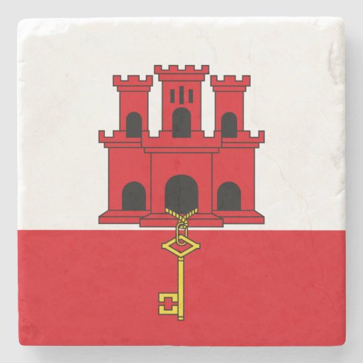 ジブラルタル国旗 ストーンコースター (正面)