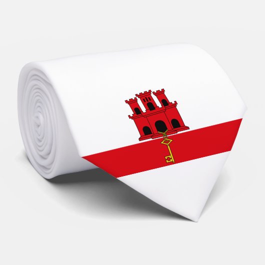 ジブラルタル国旗 ネクタイ (ロール)