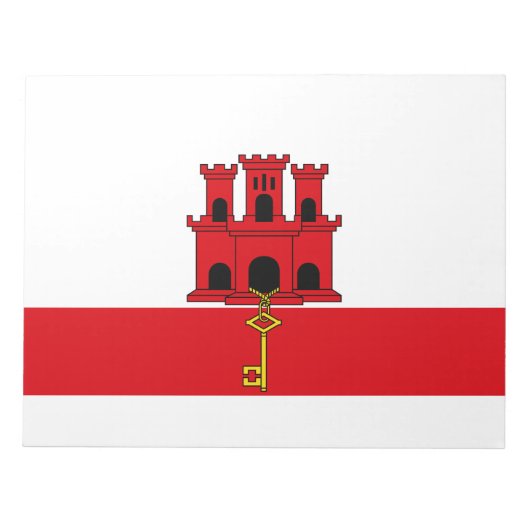 ジブラルタル国旗 ノートパッド (正面)