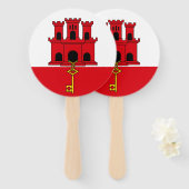 ジブラルタル国旗 ハンドファン (正面&裏面)