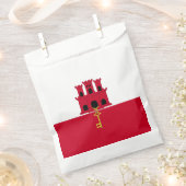 ジブラルタル国旗 フェイバーバッグ (クリップ留めされた状態)