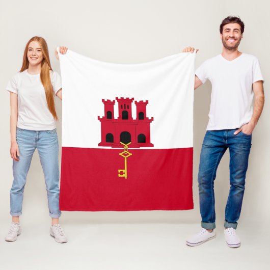 ジブラルタル国旗 フリースブランケット (インサイチュ)