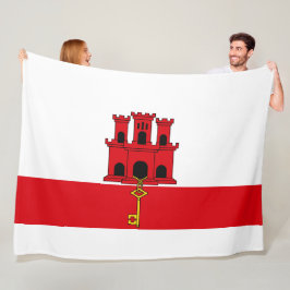 ジブラルタル国旗 フリースブランケット