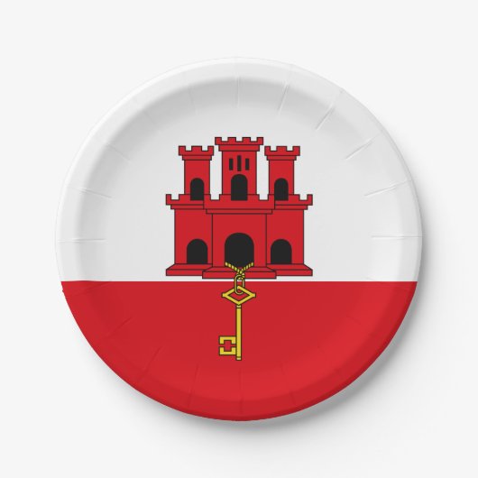 ジブラルタル国旗 ペーパープレート (正面)