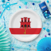 ジブラルタル国旗 ペーパープレート (パーティー)