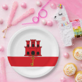 ジブラルタル国旗 ペーパープレート (パーティー)