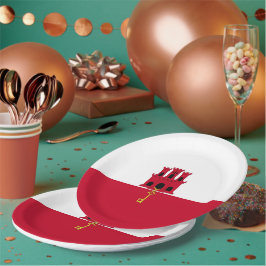 ジブラルタル国旗 ペーパープレート