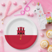 ジブラルタル国旗 ペーパープレート (パーティー)