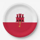 ジブラルタル国旗 ペーパープレート (正面)