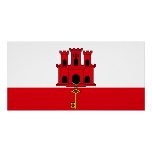 ジブラルタル国旗 ポスター (正面)