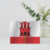 ジブラルタル国旗 ポストカード (スタンド正面)