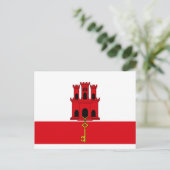 ジブラルタル国旗 ポストカード (スタンド正面)