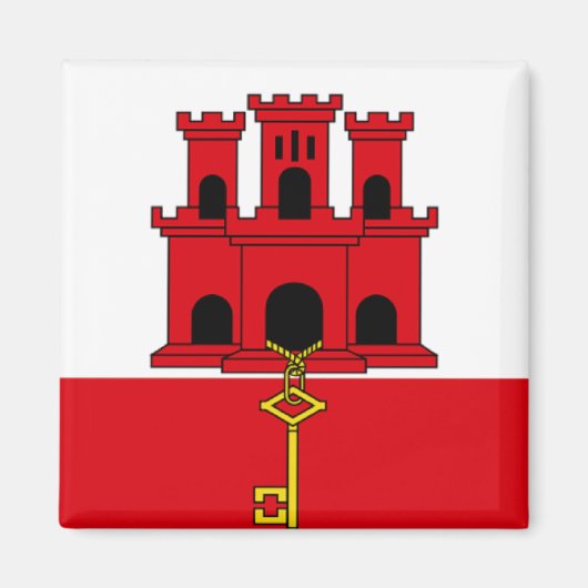 ジブラルタル国旗 マグネット (正面)