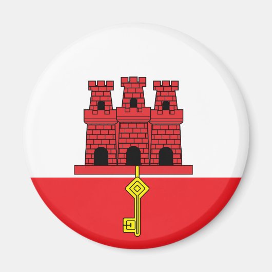 ジブラルタル国旗 マグネット (正面)