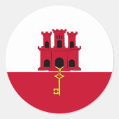 ジブラルタル国旗 ラウンドシール (正面)