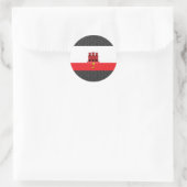 ジブラルタル国旗 ラウンドシール (バッグ)