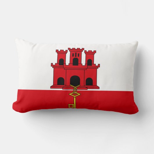 ジブラルタル国旗 ランバークッション (正面)