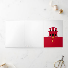 ジブラルタル国旗 三つ折りカード