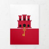 ジブラルタル国旗 三つ折りカード (カバー)