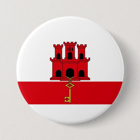 ジブラルタル国旗 缶バッジ (正面)