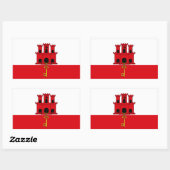 ジブラルタル国旗 長方形シール (シート)